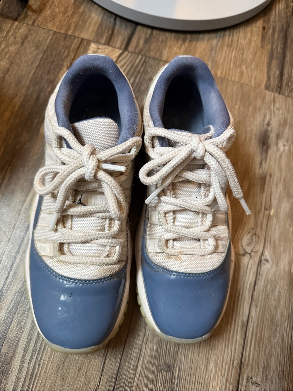 Kids Cream and Blue Athletic Sneakers